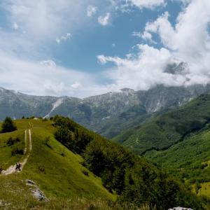 catena montuosa del Gran Sasso D'Italia con le nuvole