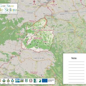 mappa Valle Sicialana del Gran Sasso D'Italia