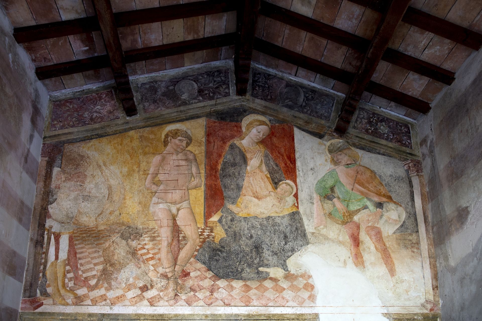  la Cona di San Sebastiano ad Isola del Gran Sasso D'Italia nella Valle Siciliana a Teramo in Abruzzo