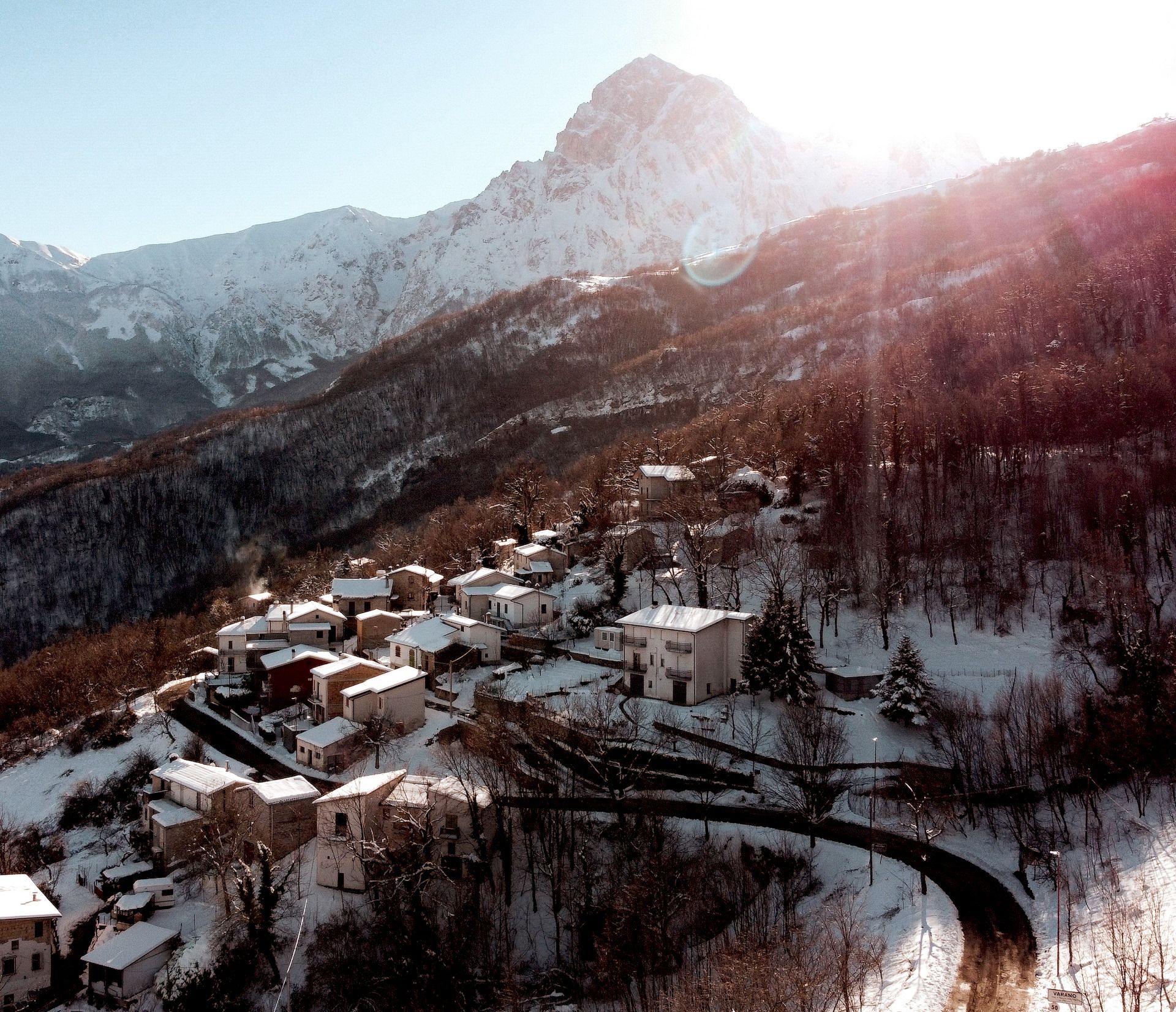 borghi innevati del Gran Sasso D'Italia