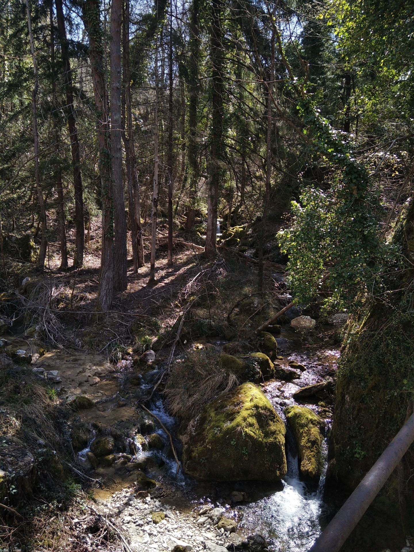 ruscello Piane del Fiume a Teramo in Abruzzo nella valle del Gran Sasso