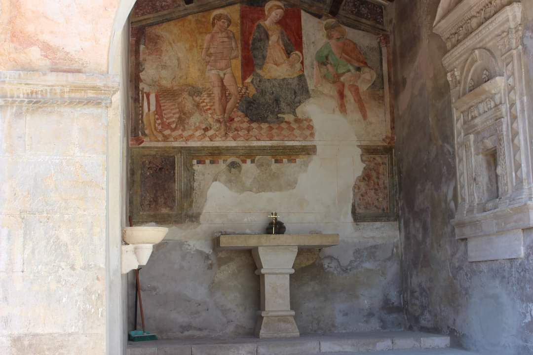  la Cona di San Sebastiano ad Isola del Gran Sasso D'Italia nella Valle Siciliana a Teramo in Abruzzo